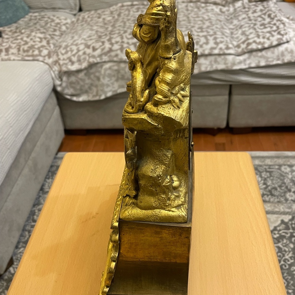 French Bronze-Dore Figural Mantel Clock 19th - Picture 15 of 16